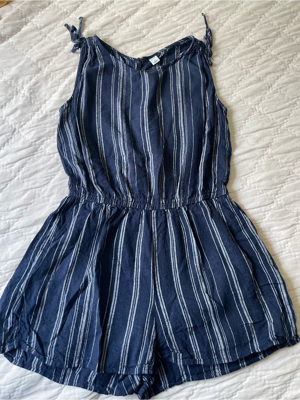 Women’s Navy Blue Striped Romper